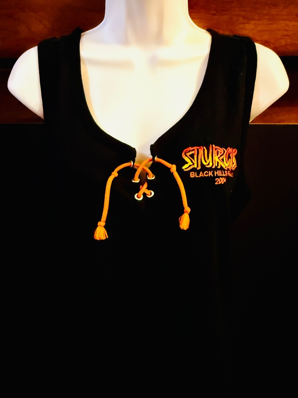 Vintage 2004 Sturgis Motorcycle Rally T shirt Large Lace Up Top Classic Tees